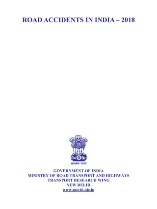 Road Accidents in India - 2018 Report | PDF