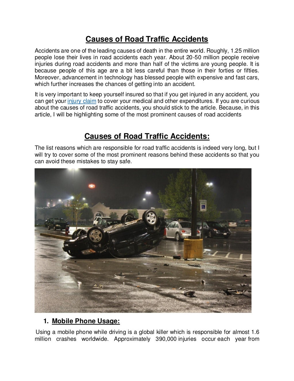 Road Accident Causes
