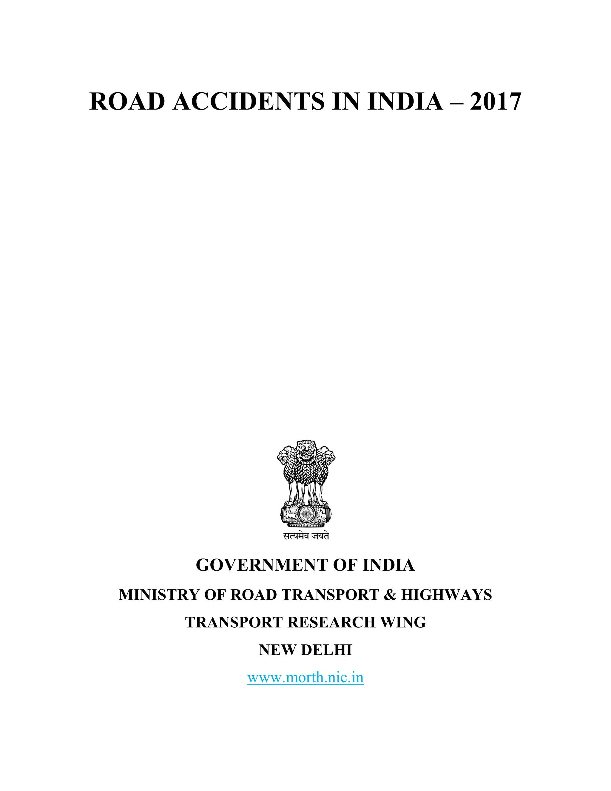 Road Accidents India Report - Govt of India | PDF