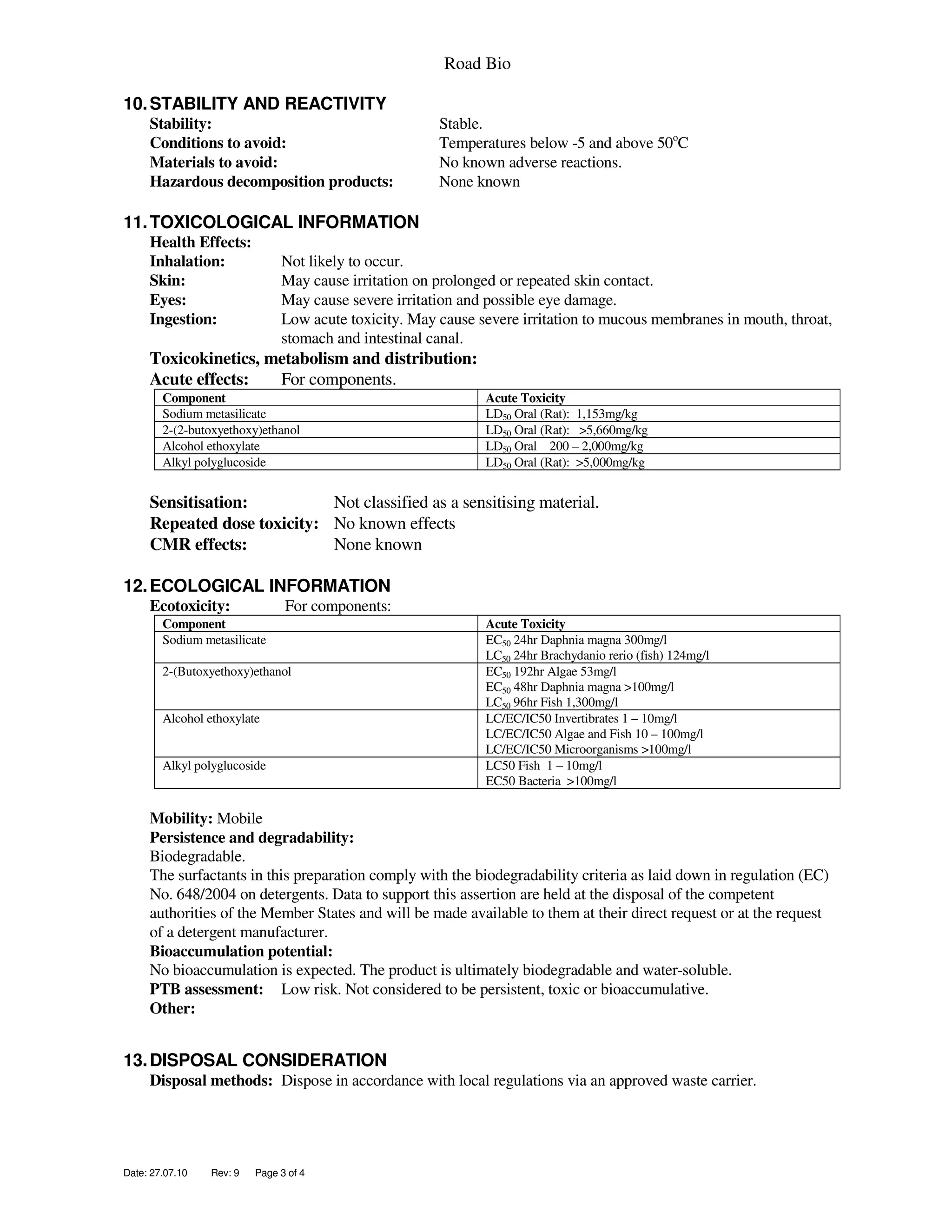 Oil Technics Ltd: Road bio | PDF