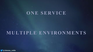 @simona_cotin
ONE SERVICE
MULTIPLE ENVIRONMENTS
 