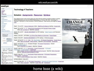 wiki.wesfryer.com/t4t




home base (a wiki)
 