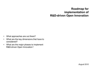 Roadmap forimplementation ofR&D-driven Open Innovation ,[object Object]