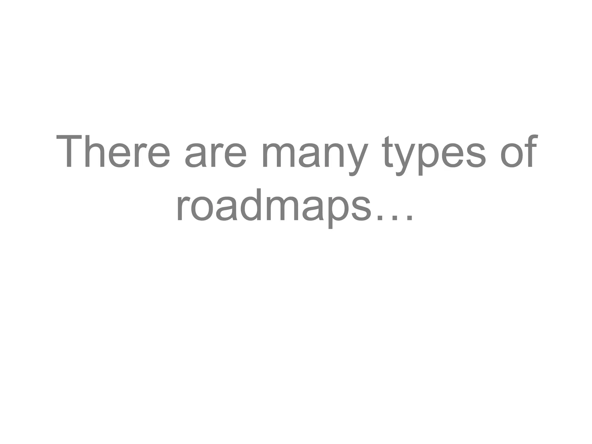 There are many types of
roadmaps…
 