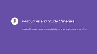 Resources and Study Materials
Youtube, Pinterest, Insta are the best platforms to get inspiration and learn from.
 