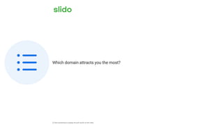 Which domain attracts you the most?
ⓘ Start presenting to display the poll results on this slide.
 