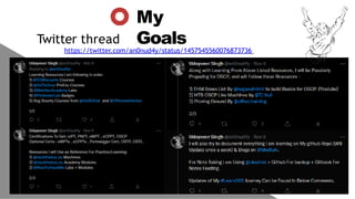 My
Goals
Twitter thread
https://twitter.com/an0nud4y/status/1457545560076873736
 