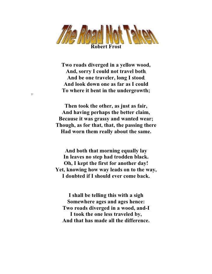 Road Not Taken(Poem)