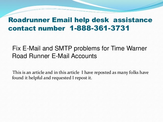 Roadrunner Email Help Desk Assistance Contact Phone Number 1 888 3