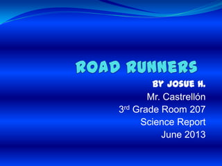 By Josue H.
Mr. Castrellón
3rd Grade Room 207
Science Report
June 2013
 