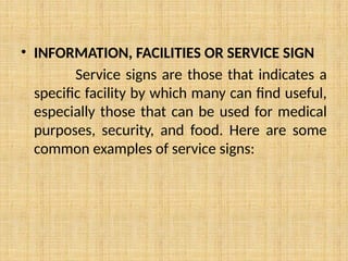 Service Signs Are Road Safety Awareness for Safety Travel Etc. | PPTX