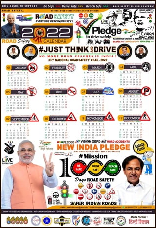 Road Safety Calendar 2022 Courtesy ~Ghansham Ojha, Founder & President , CEO Safer Indian Roads