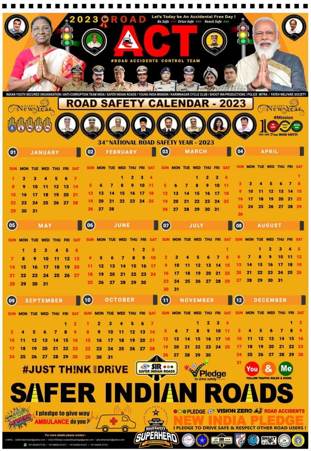 Road Safety Calendar 2023 Courtesy Ghansham Ojha, Founder