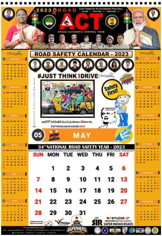 Road Safety Calendar - 2023 Courtesy  - Ghansham Ojha, Founder, President & CEO Safer Indian Roads