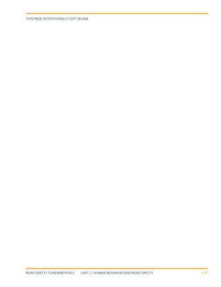 UNIT 2: HUMAN BEHAVIOR AND ROAD SAFETY
ROAD SAFETY FUNDAMENTALS 2-17
THIS PAGE INTENTIONALLY LEFT BLANK
 