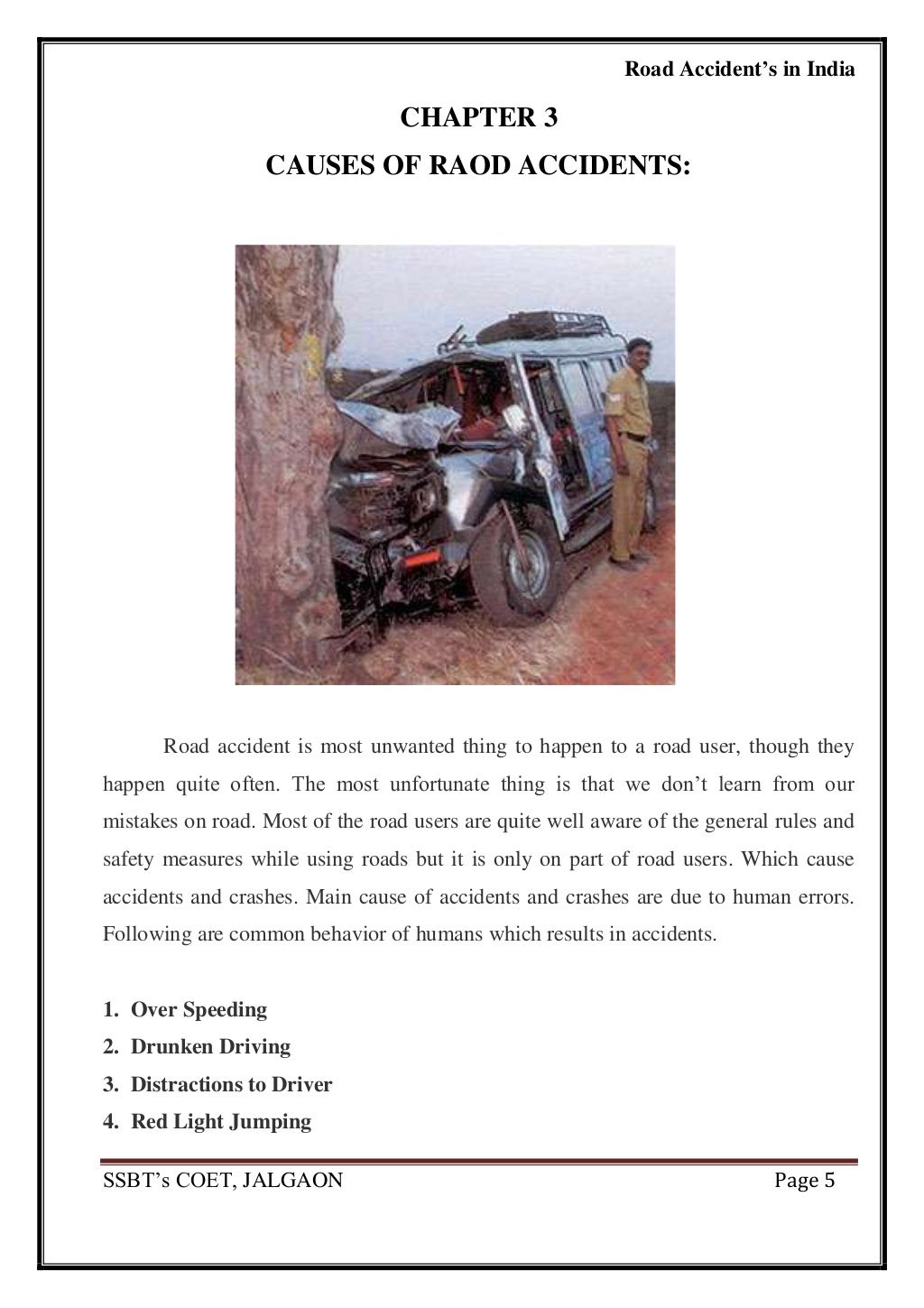 Road Accidents in India seminar report
