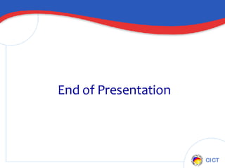 End of Presentation 