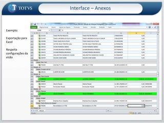 Interface – AnexosPossibilidade deexportar para vários formatos