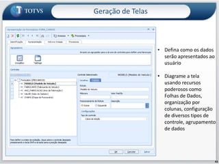 Geração de TelasDefina a forma como os dados serão armazenados no seu banco41