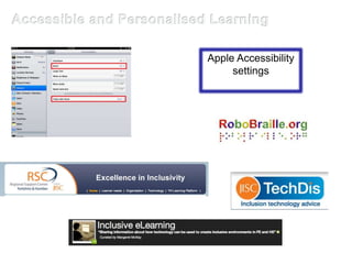 Apple Accessibility
     settings
 