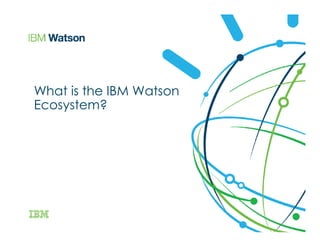 What is the IBM Watson
Ecosystem?
 