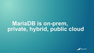 MariaDB Paris Workshop 2023 - Cloud