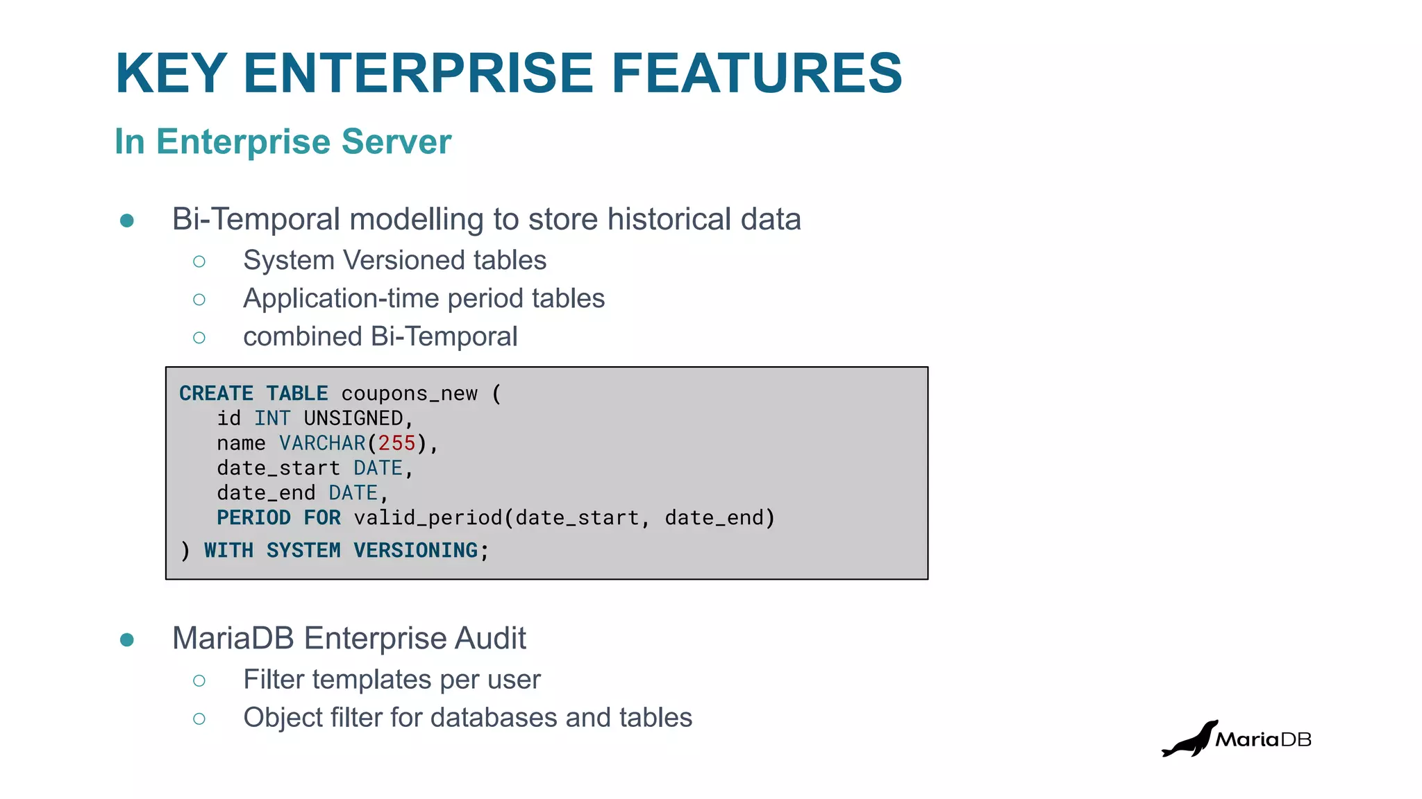 MariaDB Paris Workshop 2023 - MariaDB Enterprise