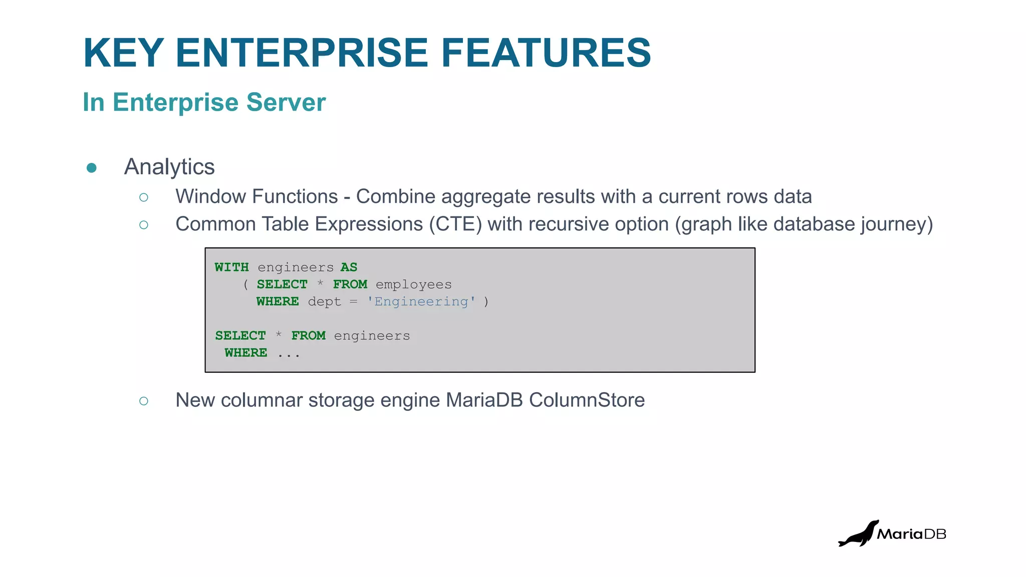MariaDB Paris Workshop 2023 - MariaDB Enterprise