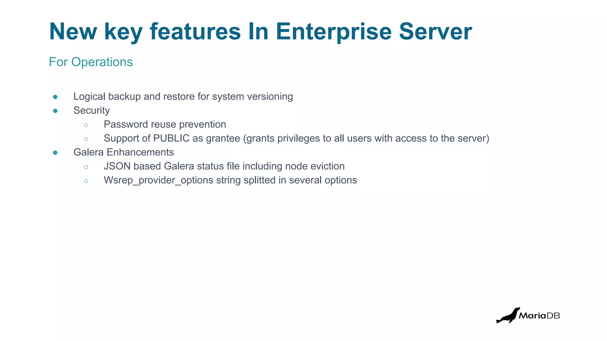 MariaDB Paris Workshop 2023 - MariaDB Enterprise