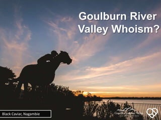 Goulburn River
Valley Whoism?
Black Caviar, Nagambie
 