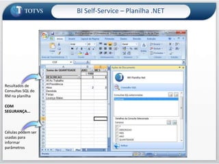 Tecnologia TOTVS – Linha RMBI Self-Service – Painel de CenáriosPainel de Cenários na TOTVS BH exibindo dados reais referentes ao desempenho do time de desenvolvimento e help-desk