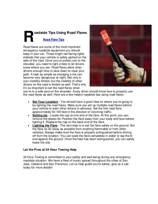 Roadside tips using road flares