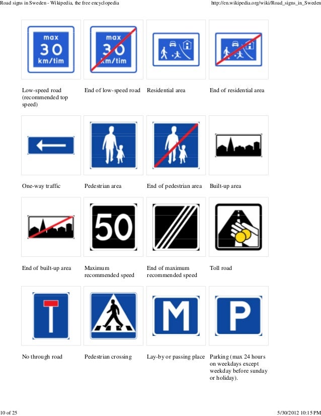 Road signs in sweden