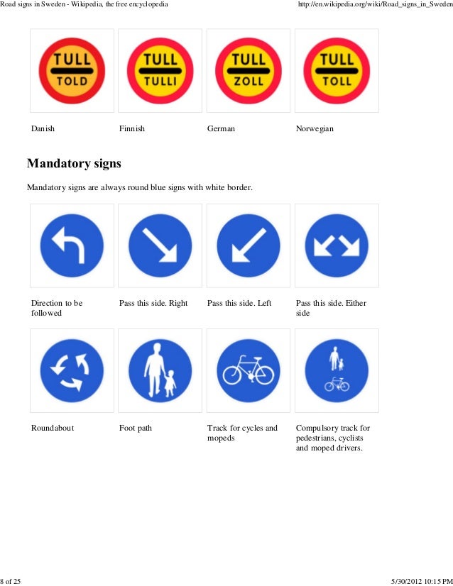 Road signs in sweden