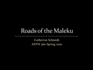 Catherine Schmidt ANTH 360 Spring 2010 Roads of the Maleku 