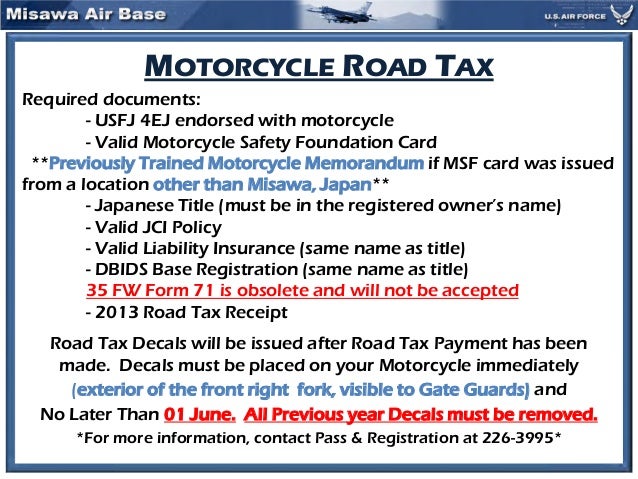 Road tax 2014 cac slides