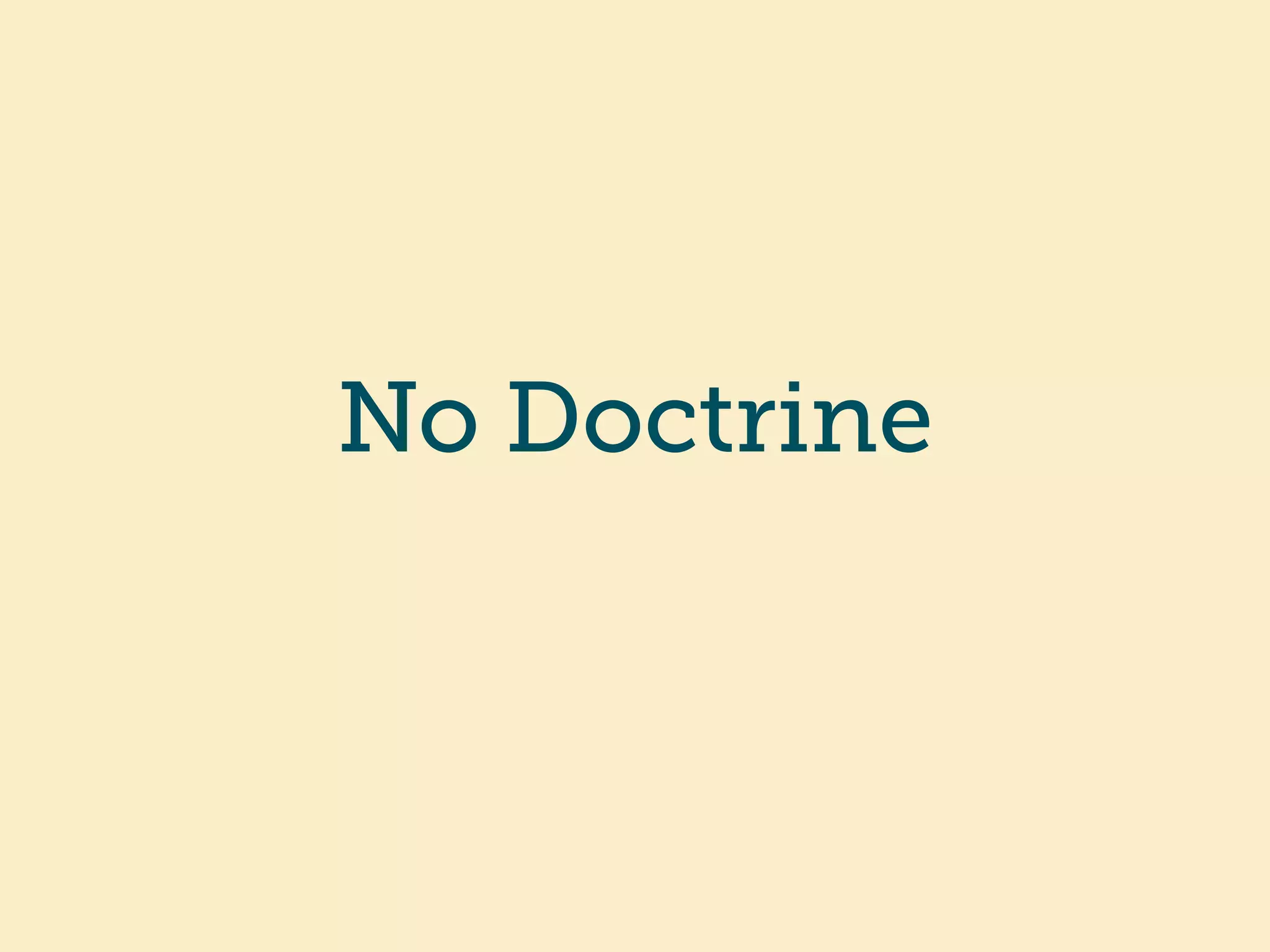 No Doctrine