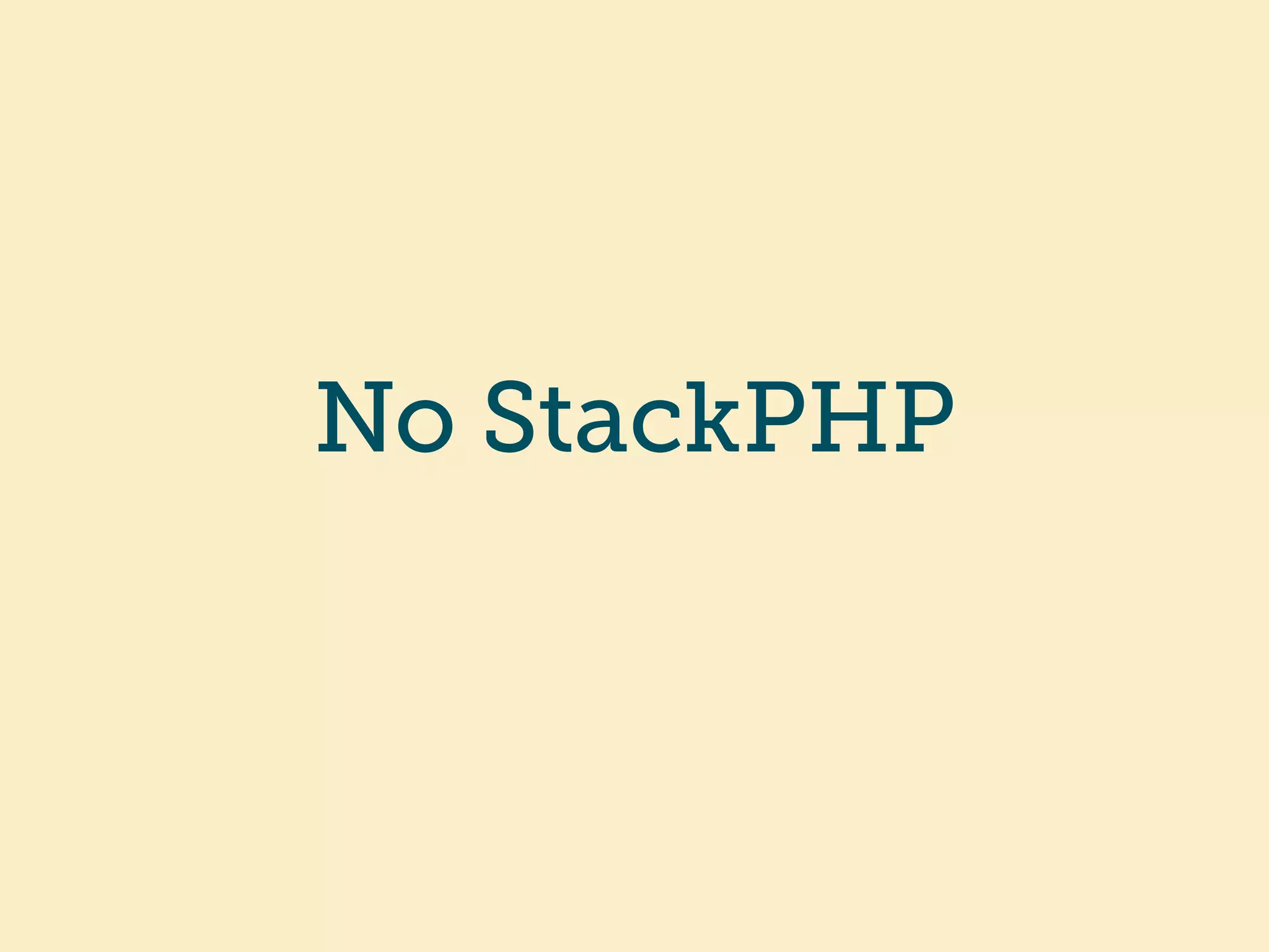 No StackPHP