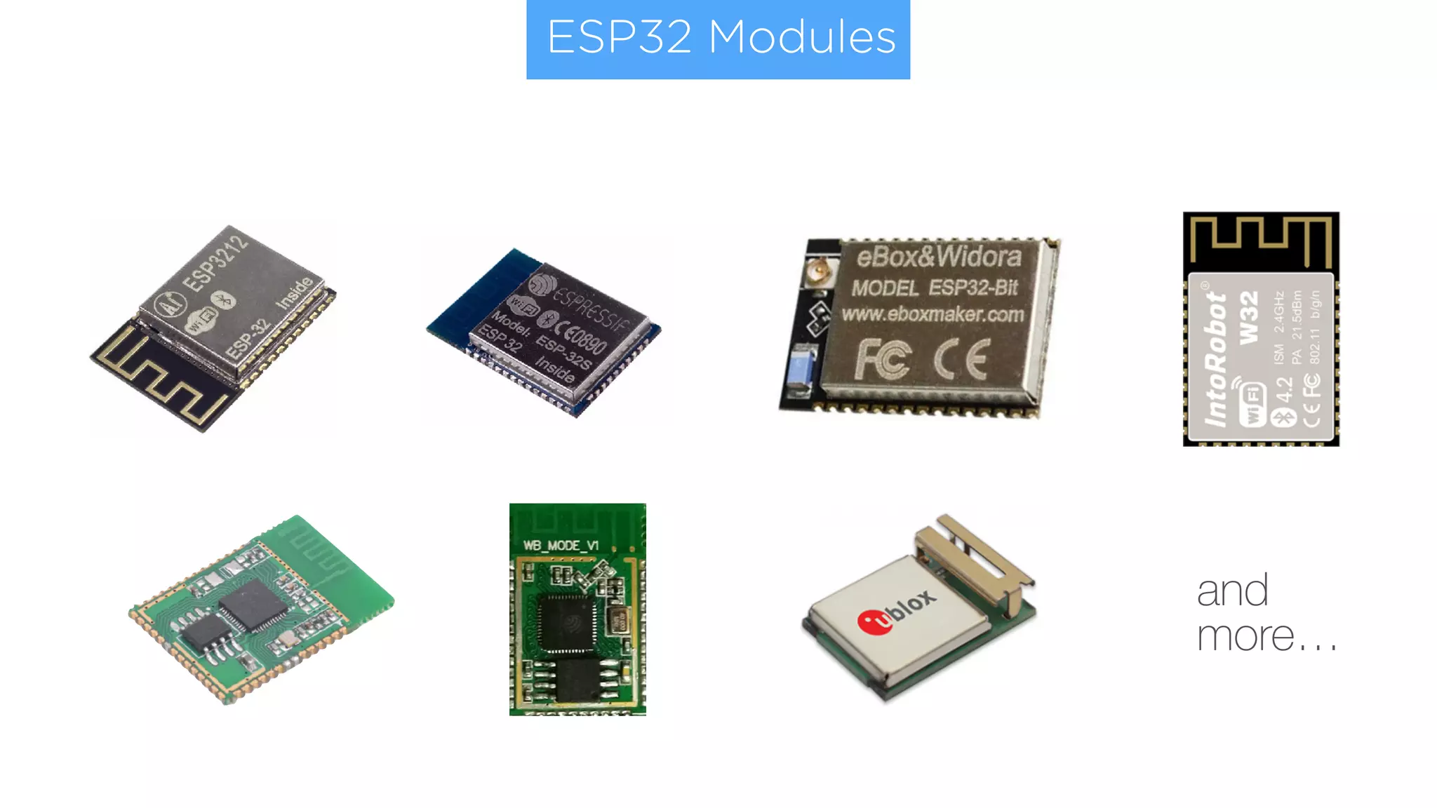ESP32 Modules
and
more…
 