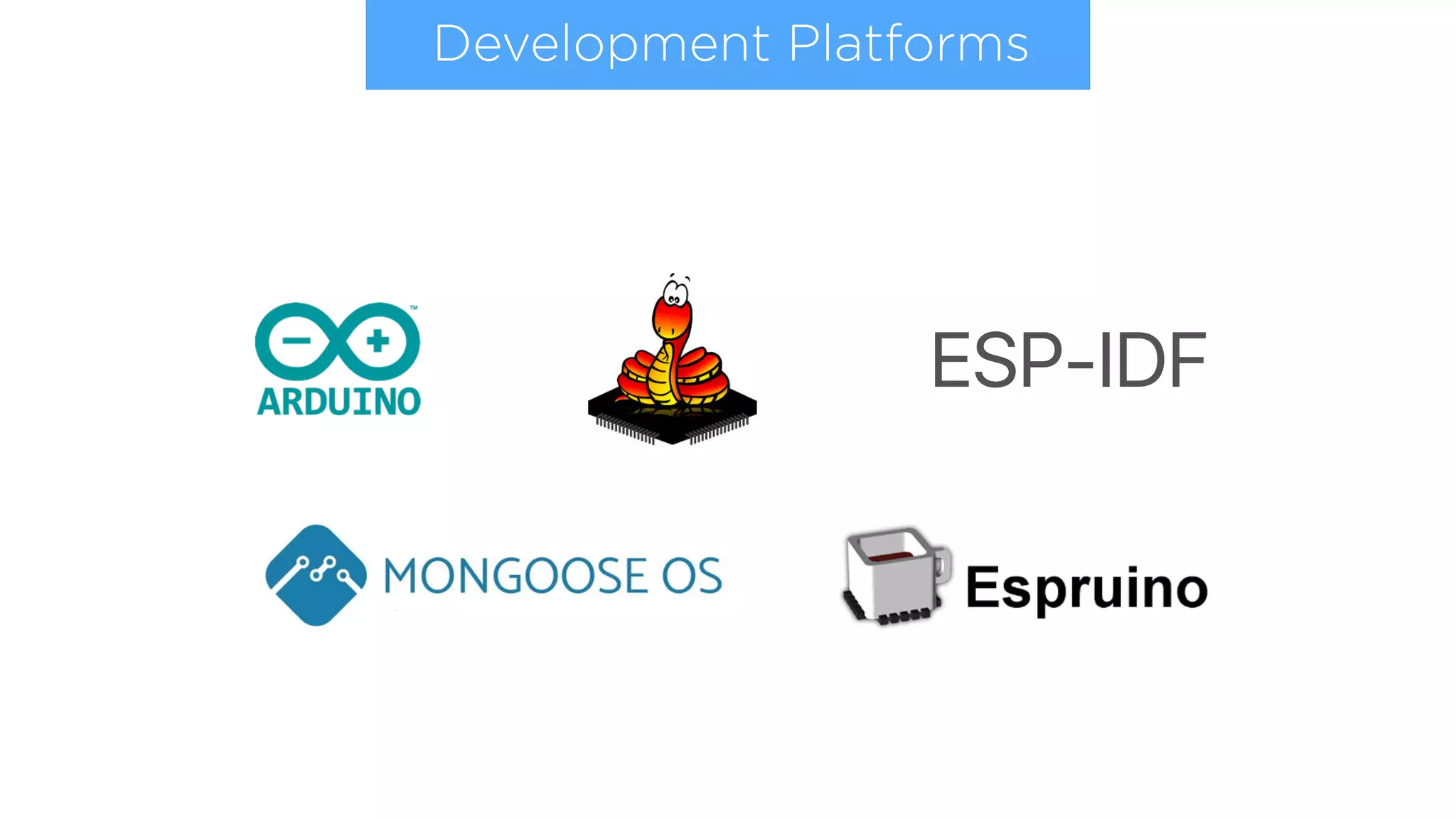 Development Platforms
ESP-IDF
 