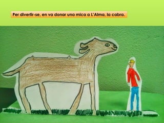 Per divertir-se, en va donar una mica a L’Alma, la cabra.
 