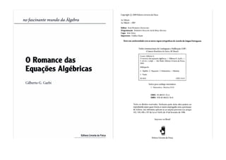 Romance algebricas - Árabes e Hindus
