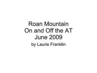 Roan Mountain On and Off the AT June 2009 by Laurie Franklin 