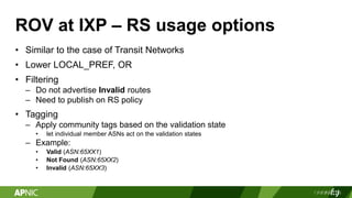Sample Rov Policy 32nd TWNIC IP OPM: ROA+ROV deployment & industry development | PPTX