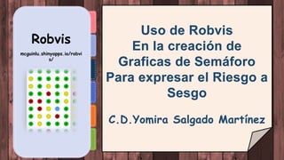 Uso de Robvis
En la creación de
Graficas de Semáforo
Para expresar el Riesgo a
Sesgo
C.D.Yomira Salgado Martínez
mcguinlu.shinyapps.io/robvi
s/
Robvis
 