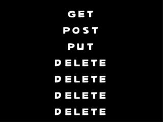 GET POST PUT DELETE DELETE DELETE DELETE 