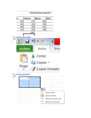 Lec Cortar, copiar y pegar
c 29
ª

Lec Función Autorelleno
c 30
ª

 