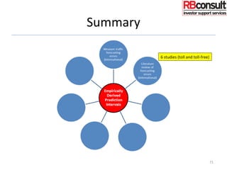 Summary
71
6 studies (toll and toll-free)
 