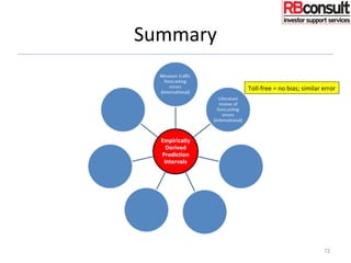 Summary
72
Toll-free = no bias; similar error
 