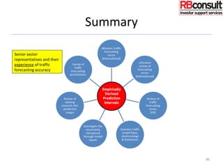 Summary
86
Senior sector
representatives and their
experience of traffic
forecasting accuracy
 